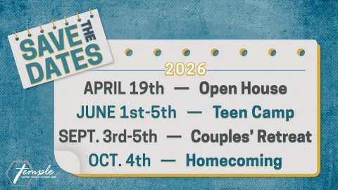 Save the Dates 2026 Upcoming Events